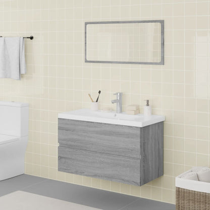 Set di Mobili da Bagno Grigio Sonoma in Legno Multistrato - homemem39