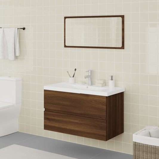 Set Mobili da Bagno Rovere Marrone in Legno Multistrato - homemem39