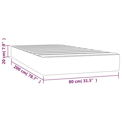 Materasso a Molle Grigio 80x200x20 cm in Similpelle - homemem39