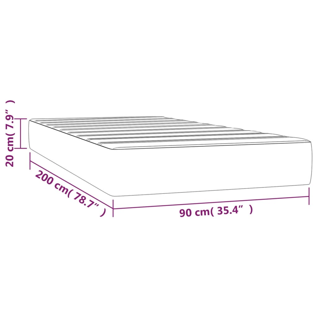 Materasso a Molle Marrone 90x200x20 cm in Similpelle - homemem39