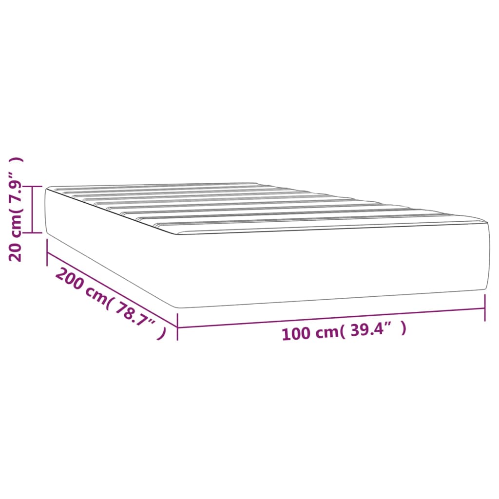 Materasso a Molle Insacchettate Marrone Scuro 100x200x20 cm - homemem39