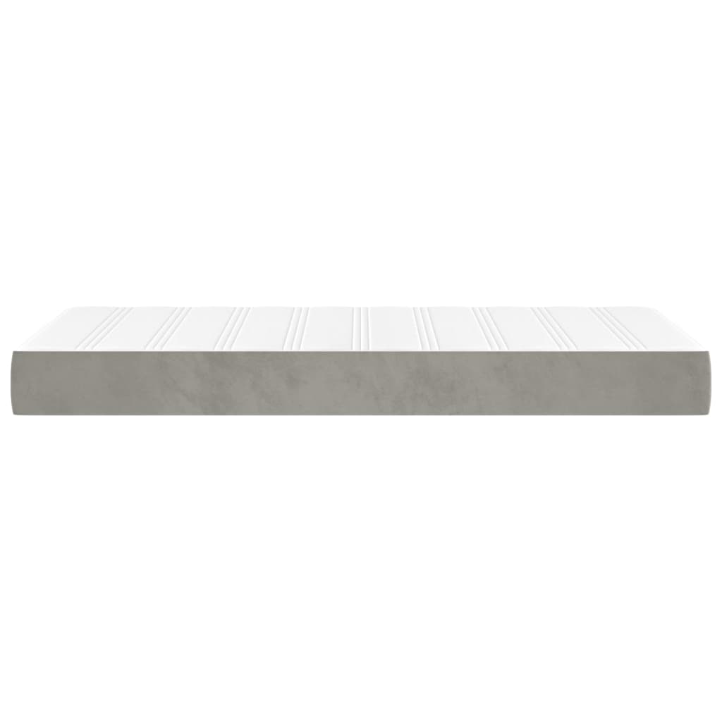 Materasso a Molle Grigio Chiaro 100x200x20 cm in Velluto - homemem39