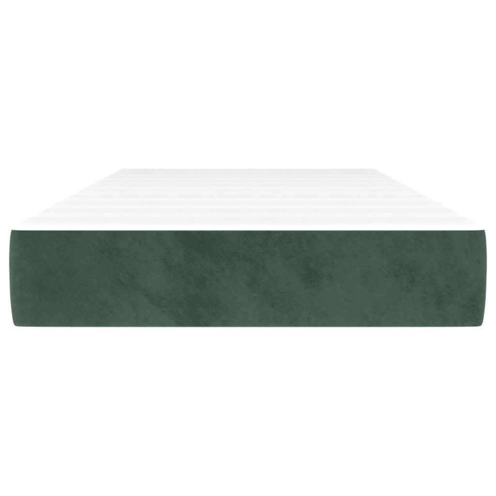 Materasso a Molle Verde Scuro 100x200x20 cm in Velluto - homemem39