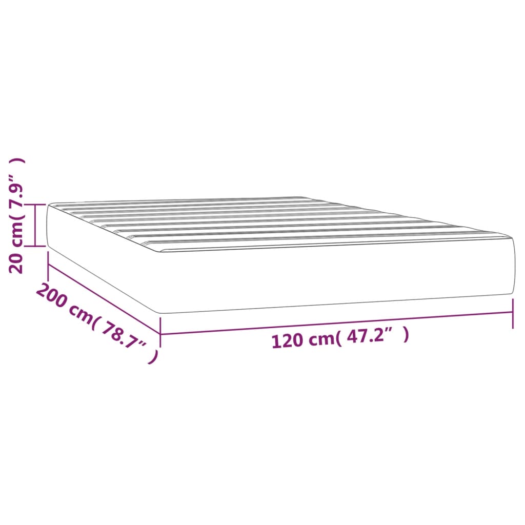 Materasso a Molle Insacchettate Marrone Scuro 120x200x20 cm - homemem39