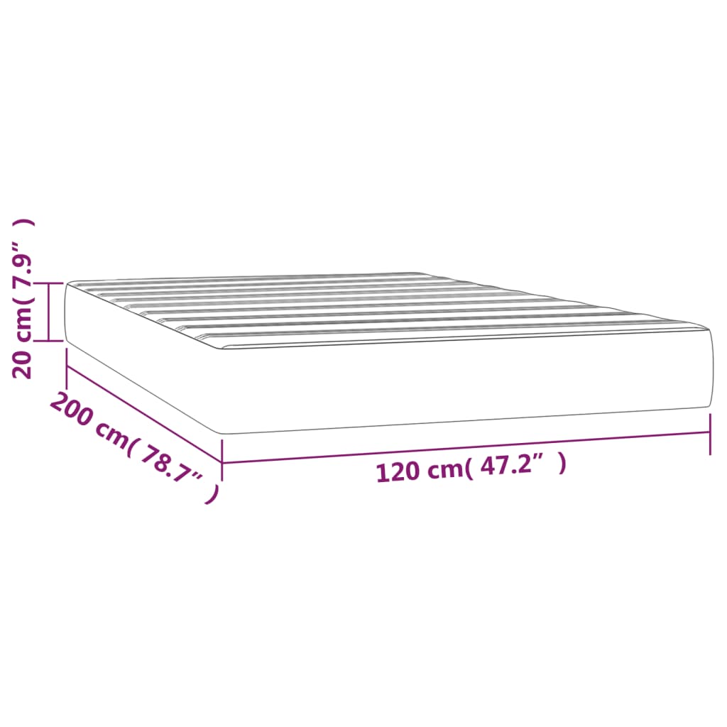 Materasso a Molle Grigio 120x200x20 cm in Similpelle - homemem39