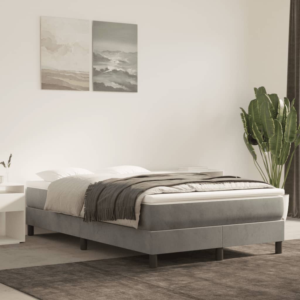 Materasso a Molle Grigio Chiaro 120x200x20 cm in Velluto - homemem39