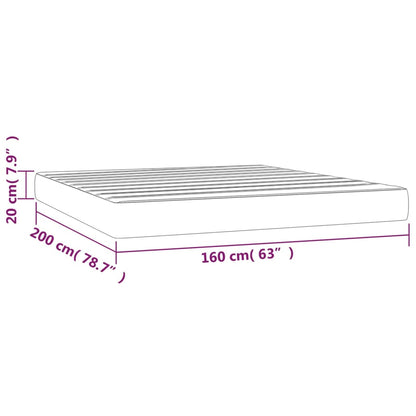 Materasso a Molle Bianco 160x200x20 cm in Similpelle - homemem39