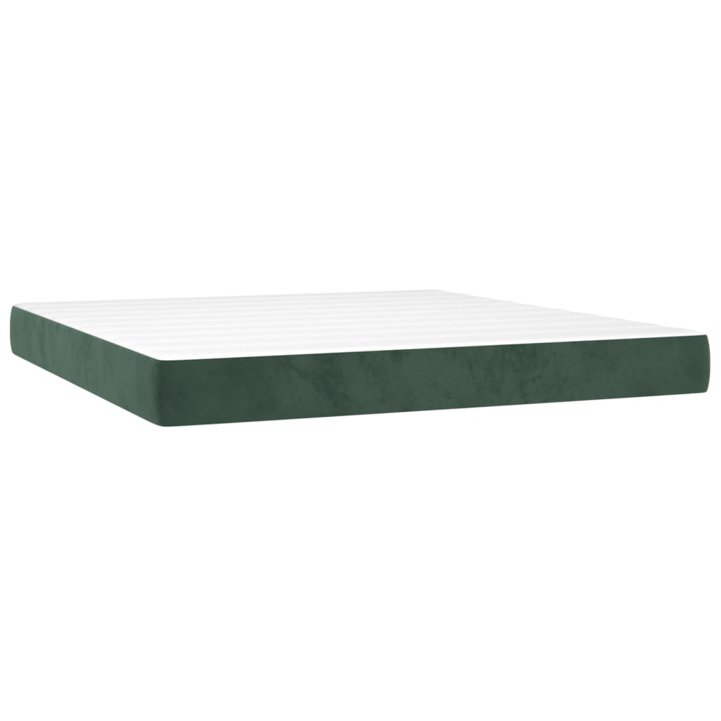 Materasso a Molle Verde Scuro 160x200x20 cm in Velluto - homemem39