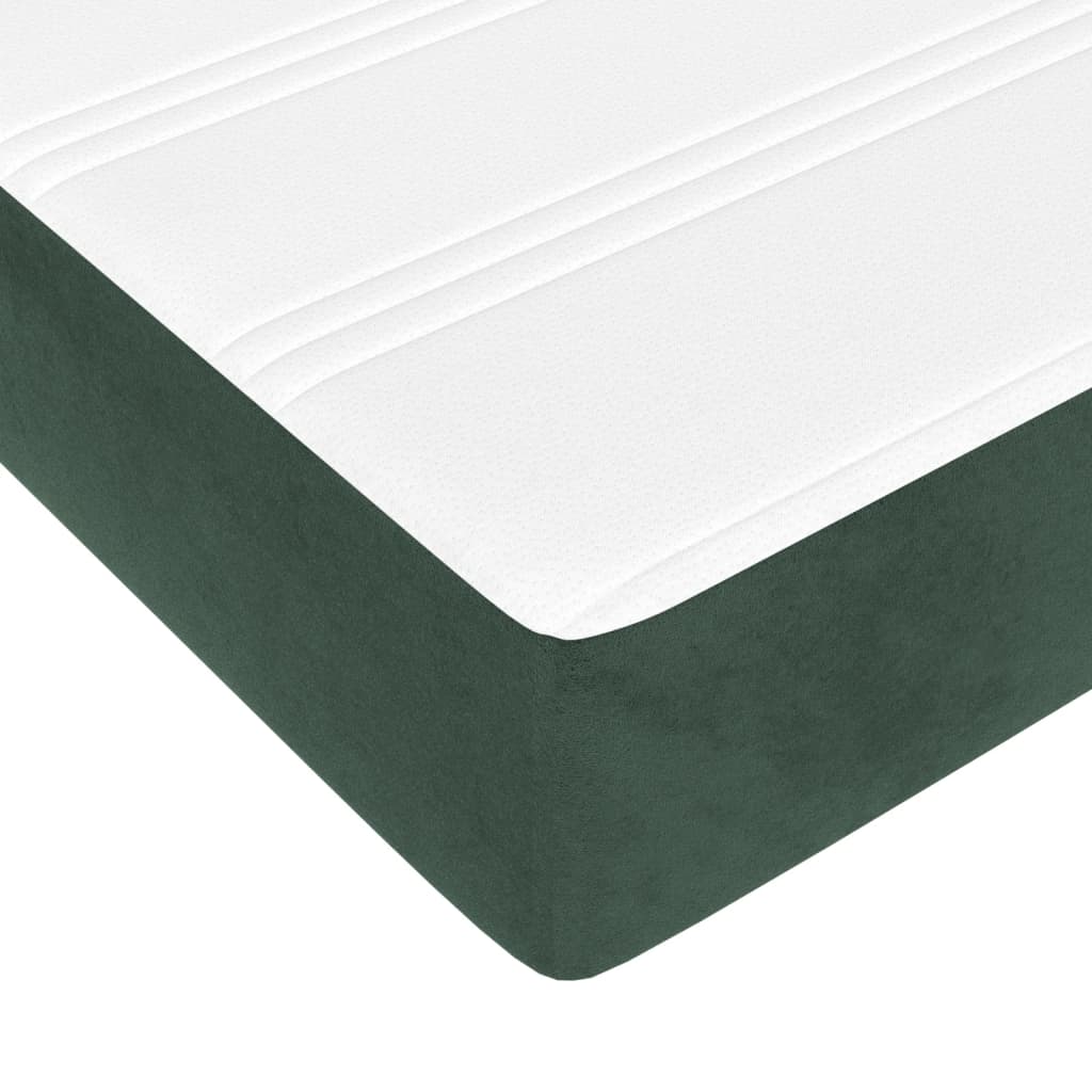 Materasso a Molle Verde Scuro 160x200x20 cm in Velluto - homemem39