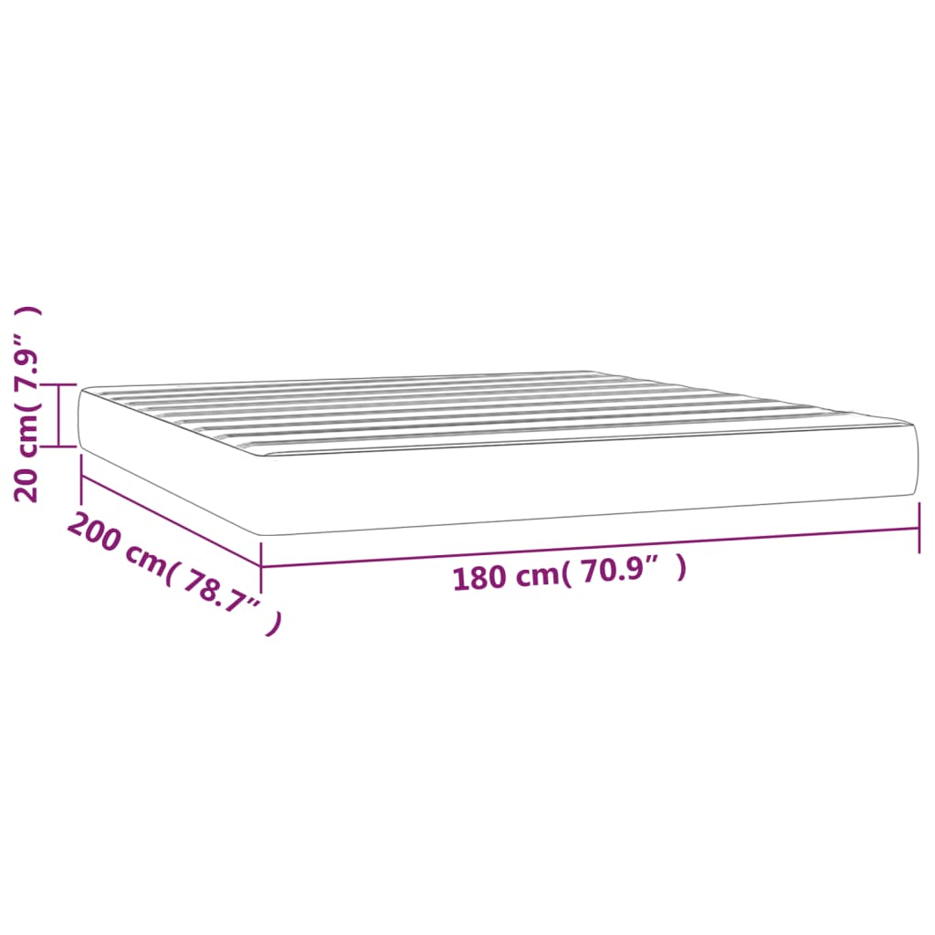 Materasso a Molle Bianco 180x200x20 cm in Similpelle - homemem39