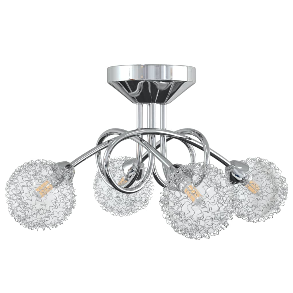 Lampada da Soffitto con Paralumi in Rete per 4 Luci LED G9 - homemem39