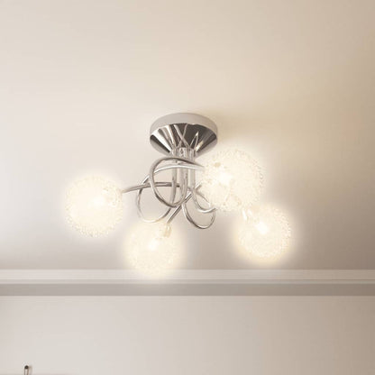 Lampada da Soffitto con Paralumi in Rete per 4 Luci LED G9 - homemem39