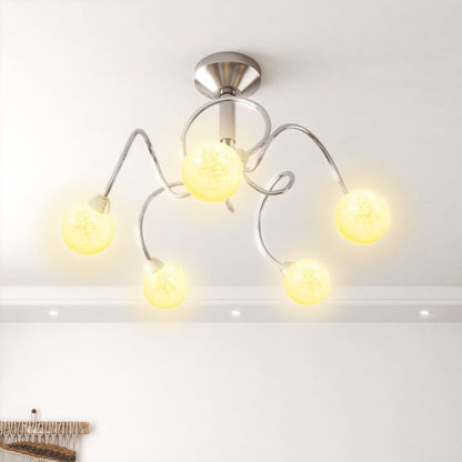 Lampada Soffitto con Paralumi Tondi in Vetro per 5 Luci LED G9 - homemem39