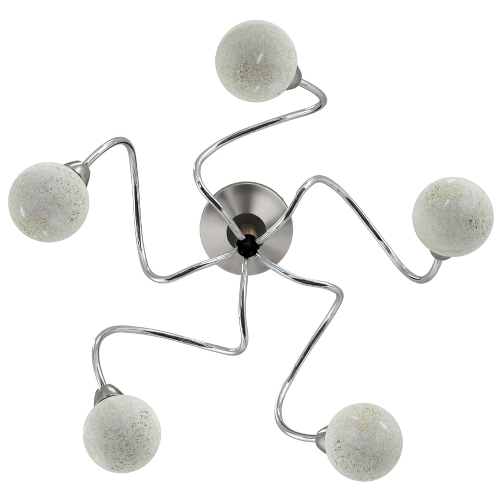 Lampada Soffitto con Paralumi Tondi in Vetro per 5 Luci LED G9 - homemem39