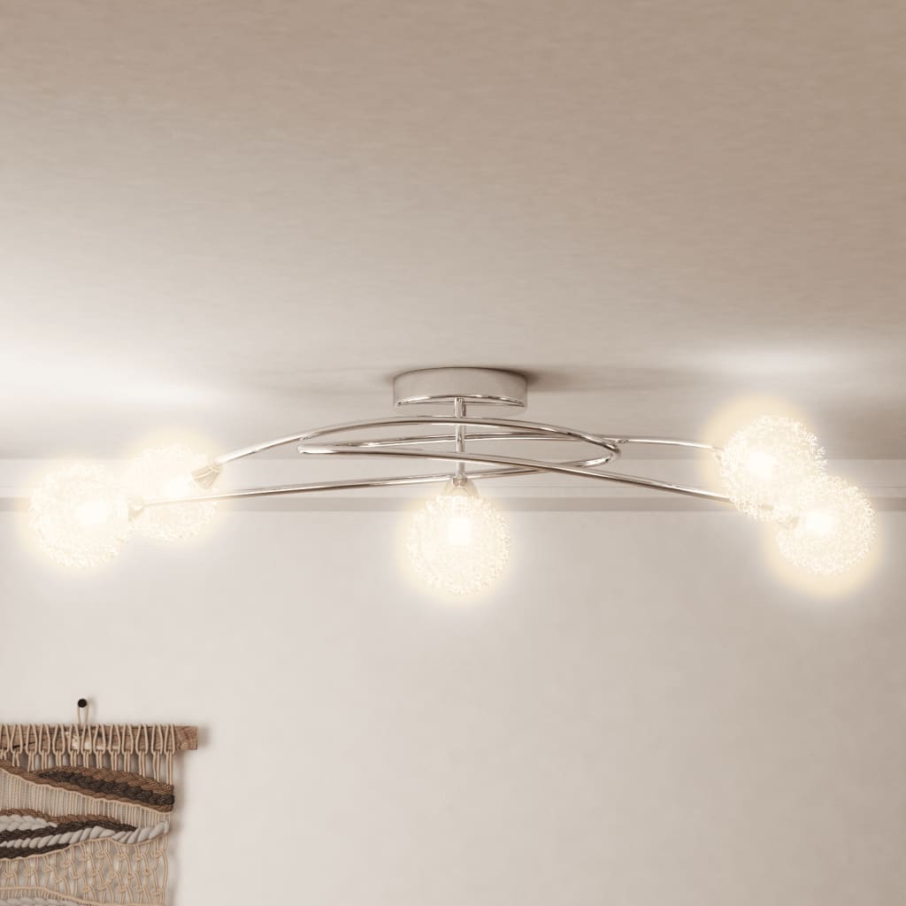 Lampada da Soffitto con Paralumi in Rete per 5 Luci LED G9 - homemem39