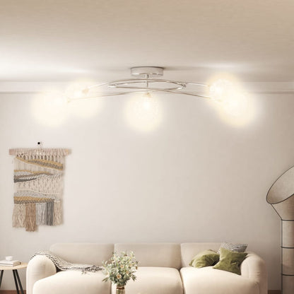 Lampada da Soffitto con Paralumi in Rete per 5 Luci LED G9 - homemem39