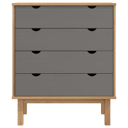 Cassettiera OTTA Marrone e Grigio 76,5x39,5x90 cm Legno di Pino - homemem39