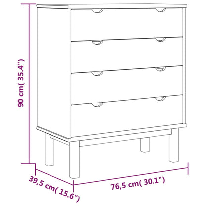 Cassettiera OTTA Marrone e Grigio 76,5x39,5x90 cm Legno di Pino - homemem39