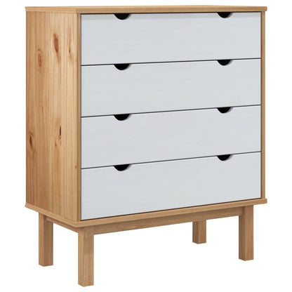 Cassettiera OTTA Marrone e Bianco 76,5x39,5x90 cm Legno di Pino - homemem39