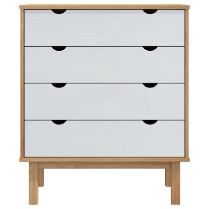 Cassettiera OTTA Marrone e Bianco 76,5x39,5x90 cm Legno di Pino - homemem39