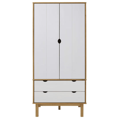 Armadio OTTA Marrone e Bianco 76,5x53x172 cm in Legno di Pino - homemem39