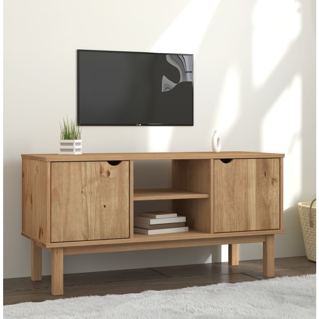 Mobile TV OTTA 113,5x43x57 cm in Legno Massello di Pino - homemem39