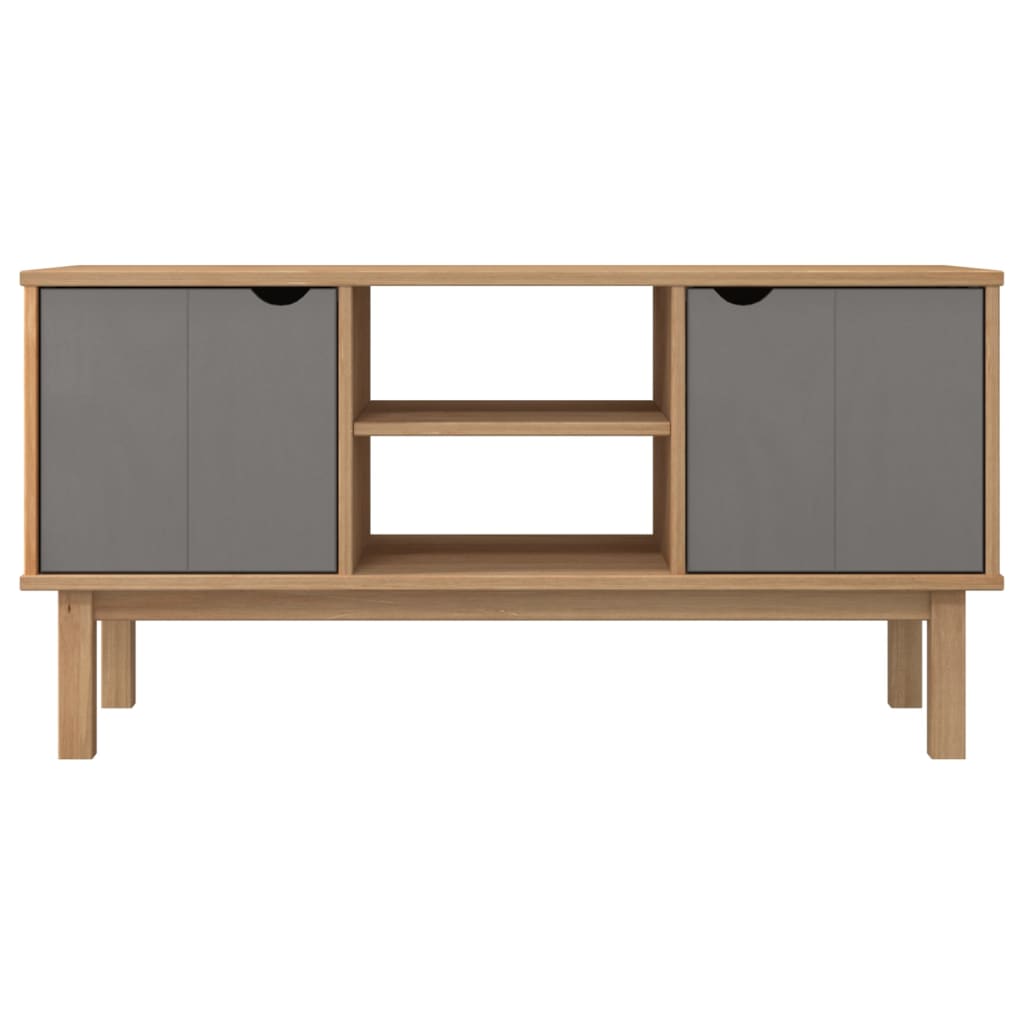 Mobile TV OTTA Marrone e Grigio 113,5x43x57 cm in Legno di Pino - homemem39