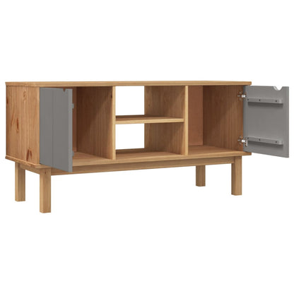 Mobile TV OTTA Marrone e Grigio 113,5x43x57 cm in Legno di Pino - homemem39