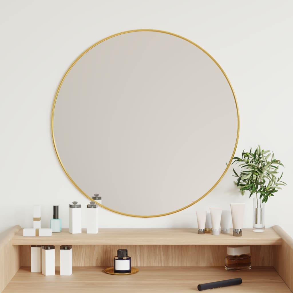Specchio da Parete Dorato Ø 60 cm Rotondo - homemem39