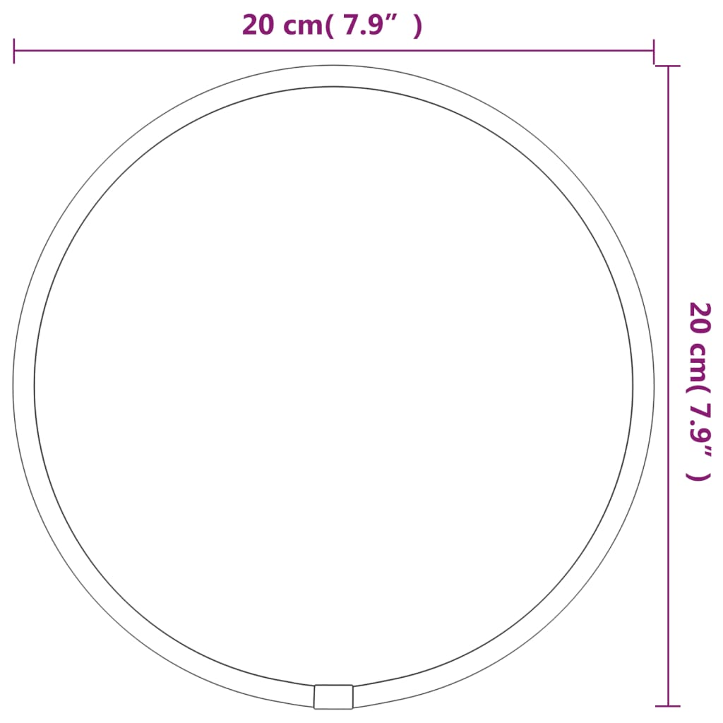 Specchio da Parete Nero Ø 20 cm Rotondo - homemem39