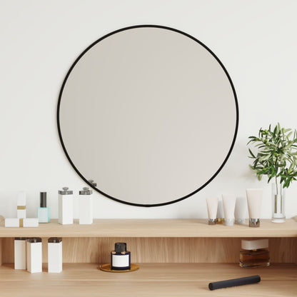 Specchio da Parete Nero Ø 50 cm Rotondo - homemem39