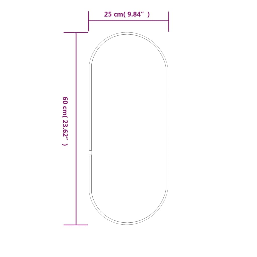 Specchio da Parete Argento 60x25 cm Ovale - homemem39