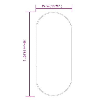 Specchio da Parete Argento 80x35 cm Ovale - homemem39