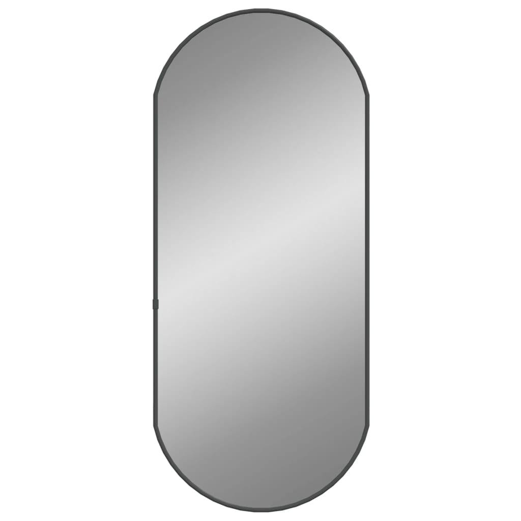 Specchio da Parete Nero 70x30 cm Ovale - homemem39