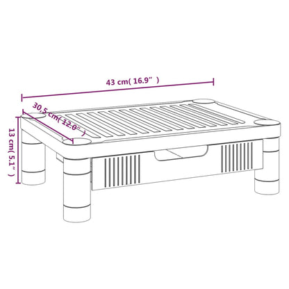 Supporto per Monitor Nero 43x30,5x13 cm - homemem39