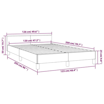 Giroletto con Testiera Grigio Scuro 120x200 cm in Tessuto - homemem39