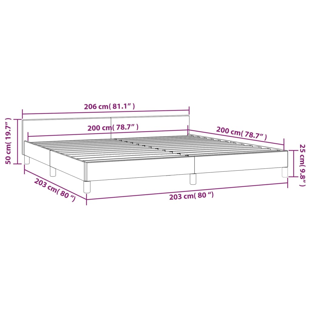 Giroletto con Testiera Grigio Chiaro 200x200 cm in Tessuto - homemem39