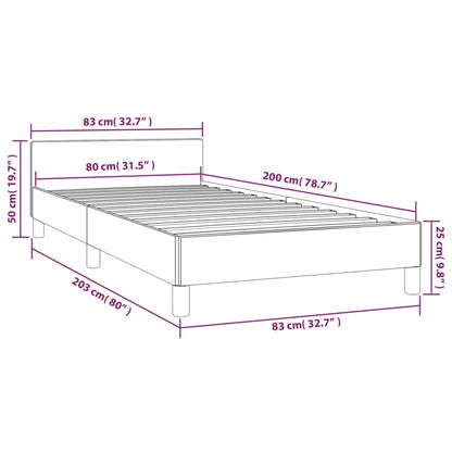 Giroletto con Testiera Grigio Chiaro 80x200 cm in Velluto - homemem39