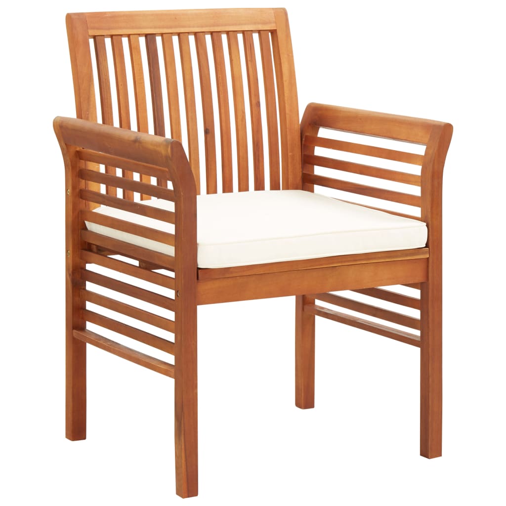 Sedie da Pranzo Giardino con Cuscini 4 pz Legno Massello Acacia - homemem39