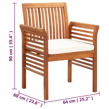 Sedie da Pranzo Giardino con Cuscini 4 pz Legno Massello Acacia - homemem39