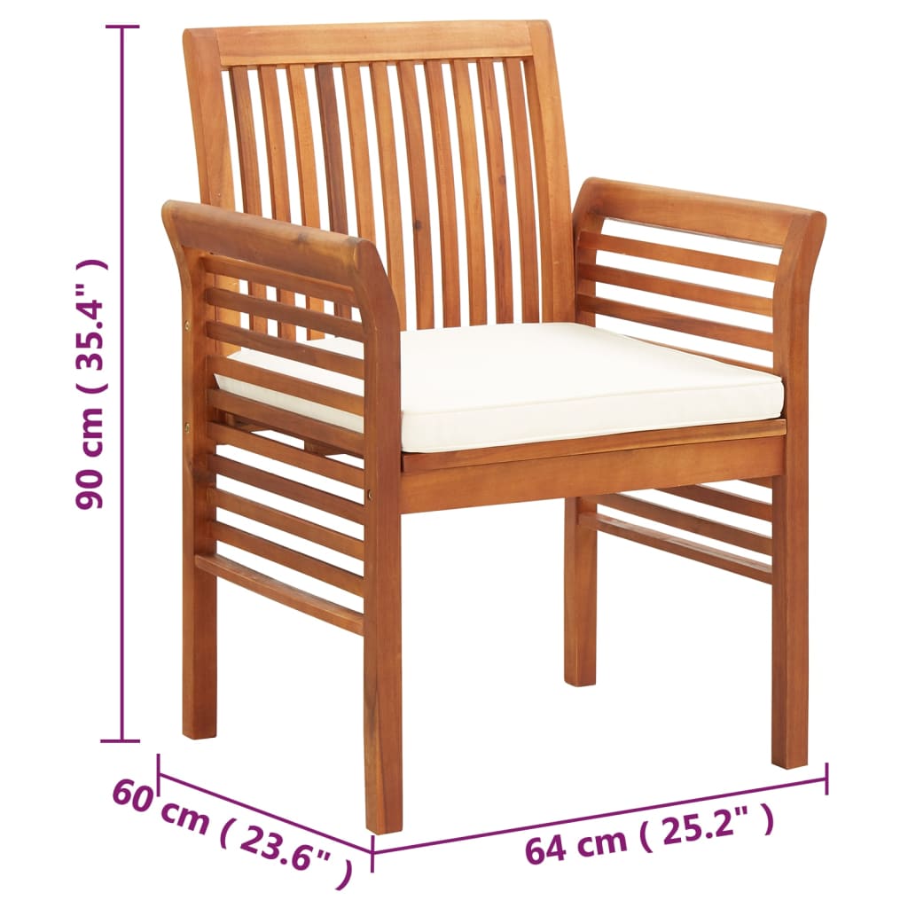 Sedie da Pranzo Giardino con Cuscini 8 pz Legno Massello Acacia - homemem39