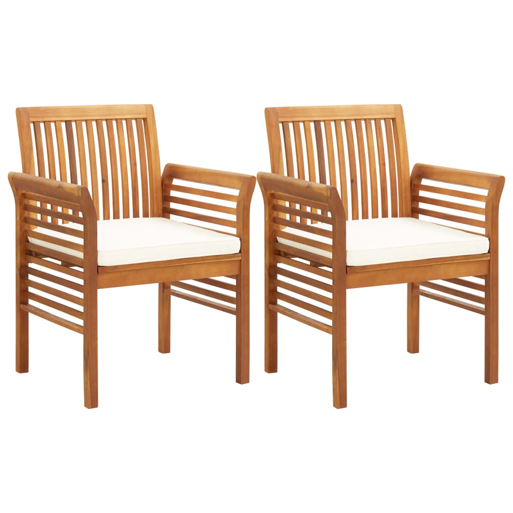 Set da Pranzo per Esterni 5pz con Cuscini Legno Massello Acacia - homemem39