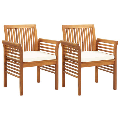 Set da Pranzo per Esterni 5pz con Cuscini Legno Massello Acacia - homemem39