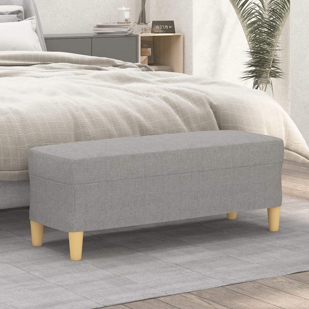 Panca Grigio chiaro 100x35x41 cm in Tessuto - homemem39