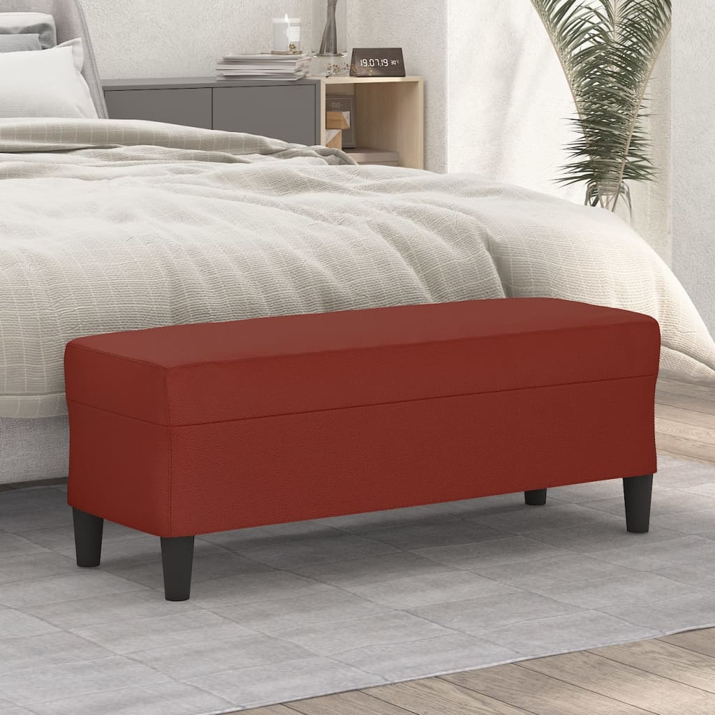 Panca Rosso Vino 100x35x41 cm in Similpelle - homemem39