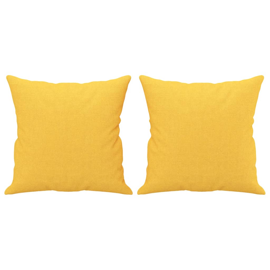 Cuscini Decorativi 2 pz Giallo Chiaro 40x40 cm in Tessuto - homemem39