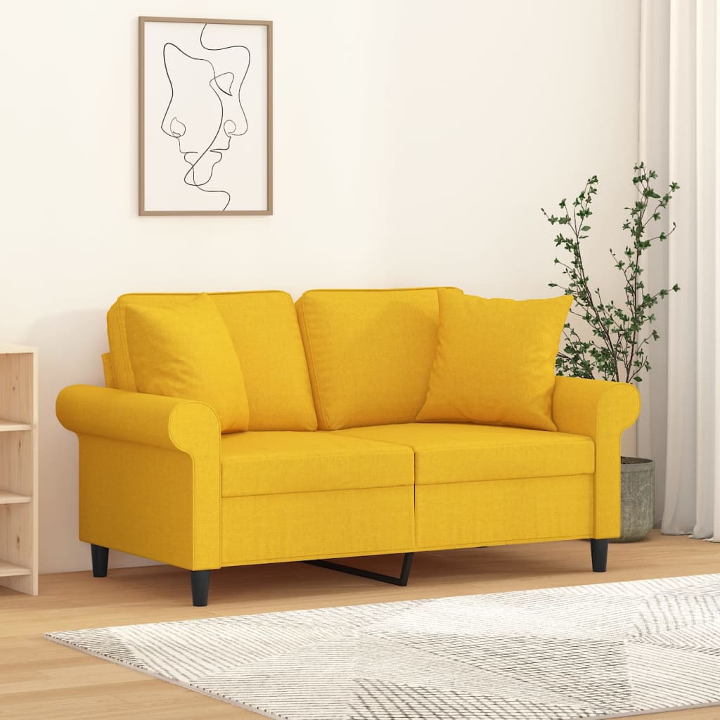 Cuscini Decorativi 2 pz Giallo Chiaro 40x40 cm in Tessuto - homemem39