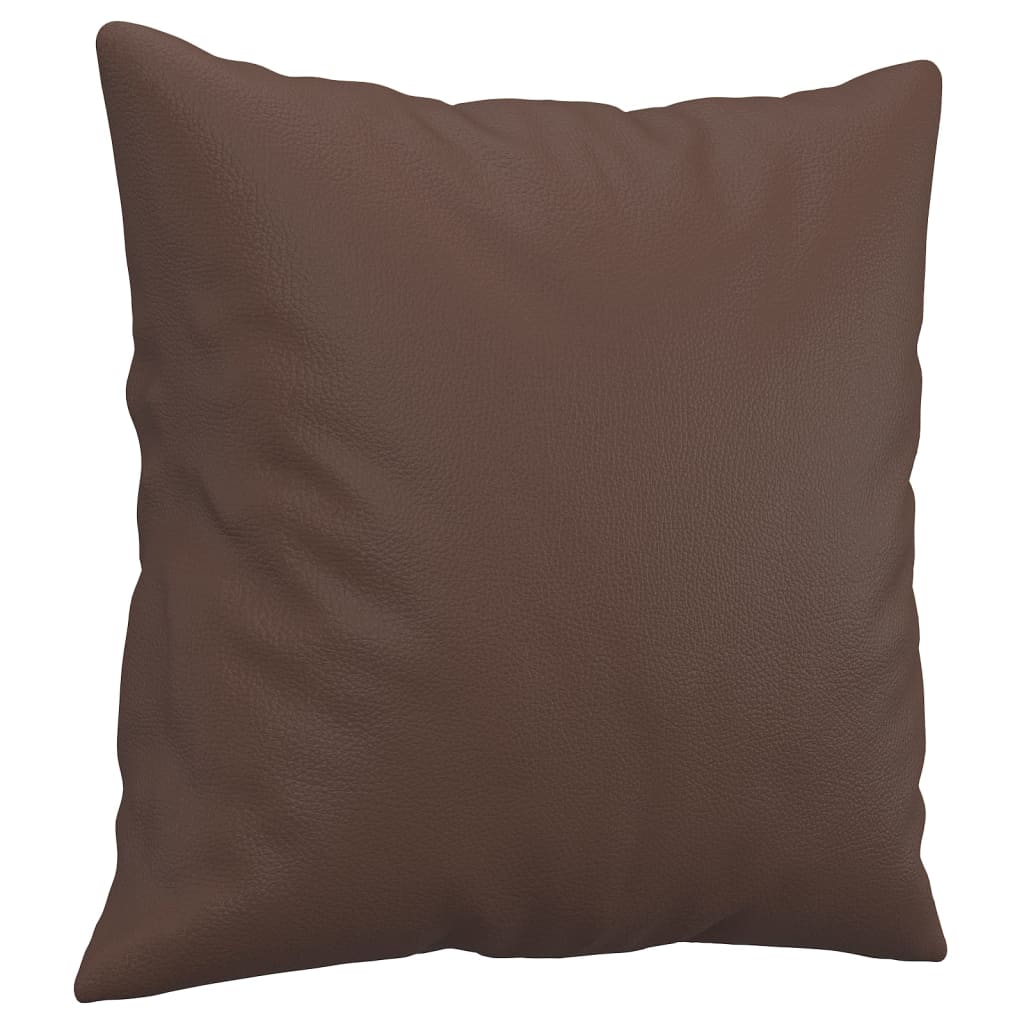 Cuscini Decorativi 2pz Marrone 40x40 cm in Similpelle - homemem39