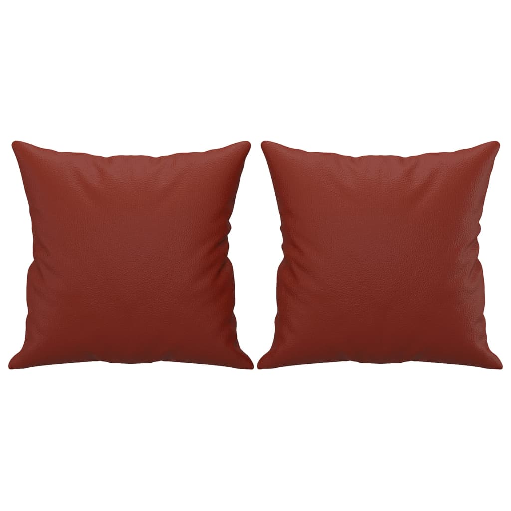 Cuscini Decorativi 2pz Rosso Vino 40x40 cm in Similpelle - homemem39