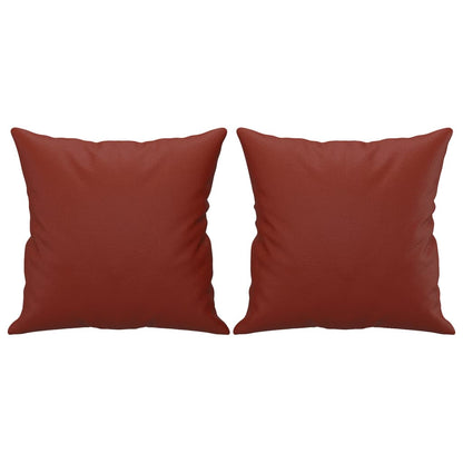 Cuscini Decorativi 2pz Rosso Vino 40x40 cm in Similpelle - homemem39